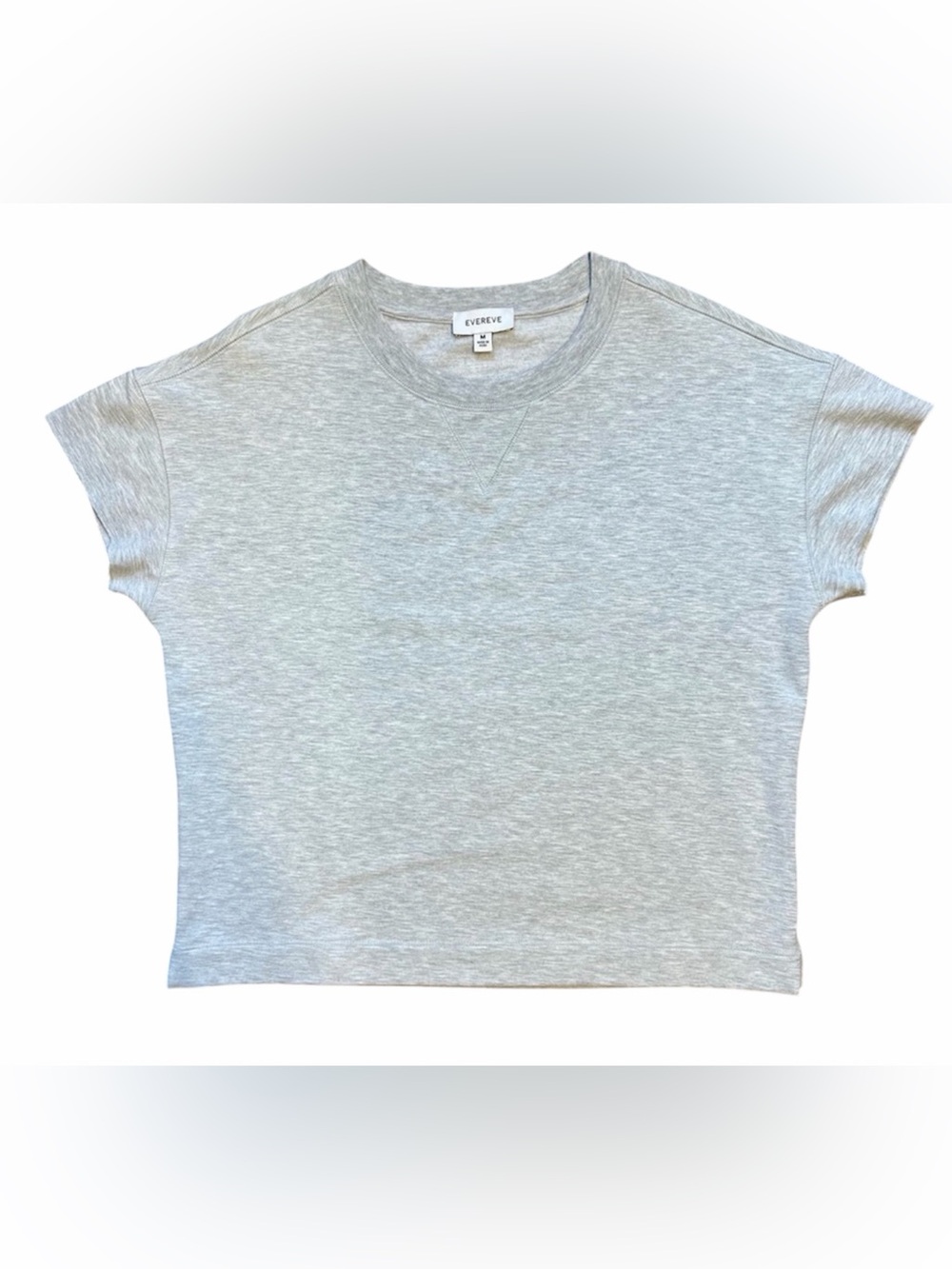 Evereve Short Sleeve Modal Sweatshirt Light Heather Gray Size Medium